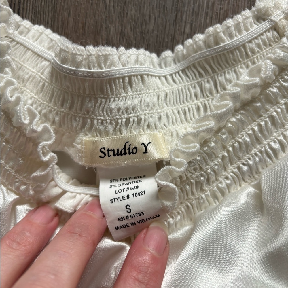🚫Studio Y Ivory Satin Top🚫 - Picture 2 of 5